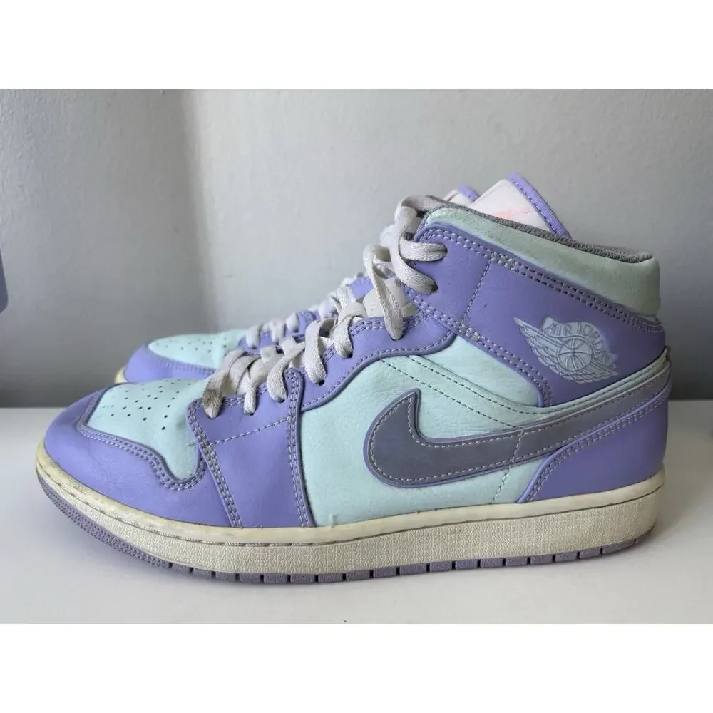 Jordan 1 Mid Men's Size 11.5 Purple Aqua (used) 554724-500